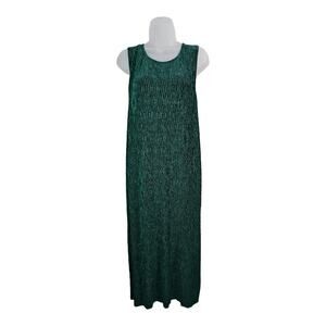 Maeve Anthro Hunter Green Open Back Velvet Midi Sleeveless Dress Size Large